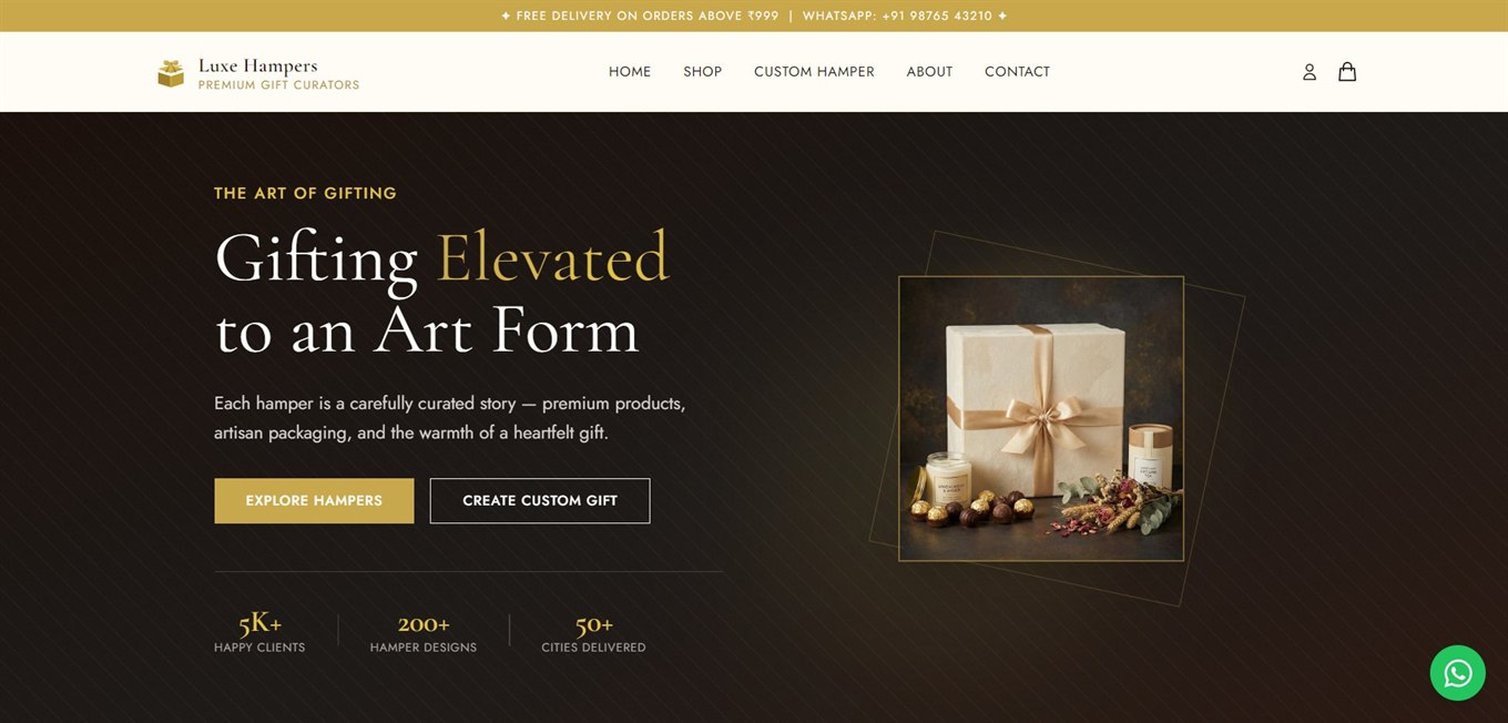Luxe Hampers - E-commerce Luxury Gifting Platform by Akash Katkar
